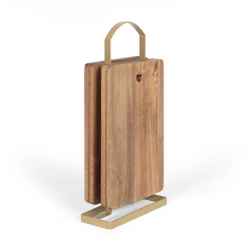 Set de 4 planches à découper avec support