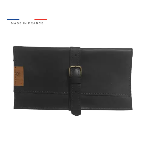 Pochette vintage mixte en cuir