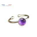 Bague ajustable en argent 925 et pierre naturelle
